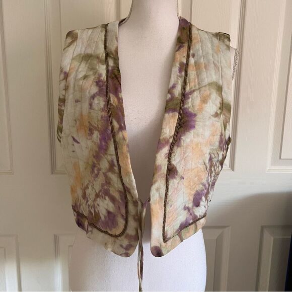 Zara Tie Dye Print Cropped Vest Large Multicolor NEW - Picture 3 of 8